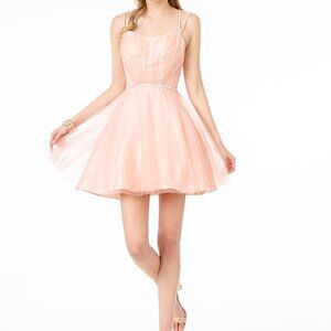 Square Neck Spaghetti Strap Prom Dress GS2866